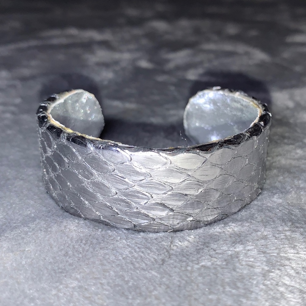 Ted Rossi Silver Python Cuff Bracelet
